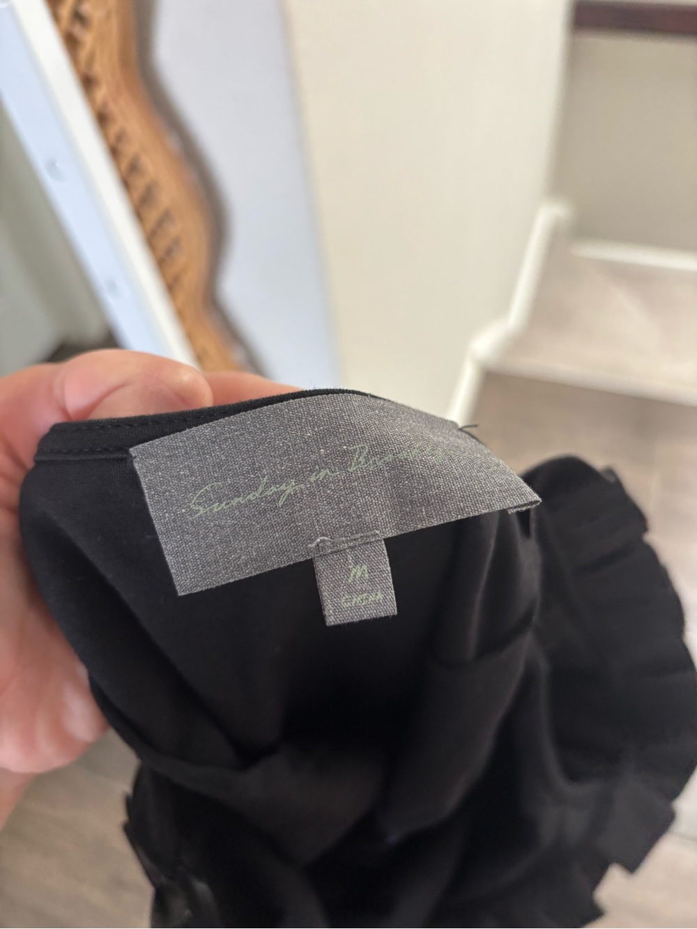 Anthropologie / Sunday in Brooklyn One-Shoulder Ruffled Faux Leather Top Black - Picture 9 of 9